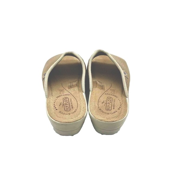 Fly Flot Slide On Sandals Women’s 9 Fabric Comfort Black Mule Made In Italy - Picture 4 of 5